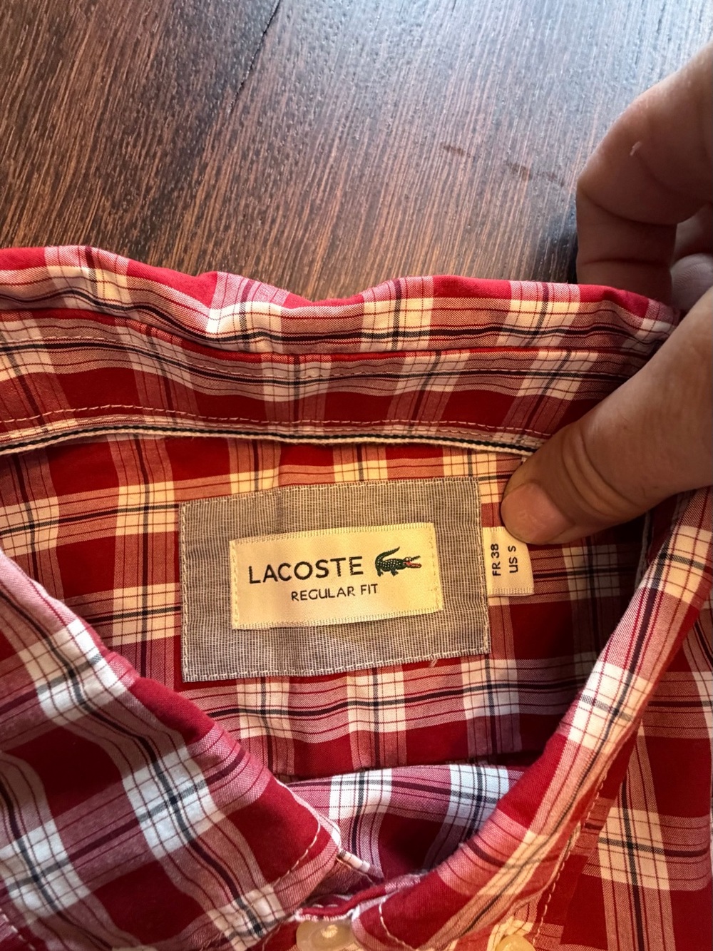 Lacoste Red Plaid Button‑Down Shirt - Picture 3 of 12
